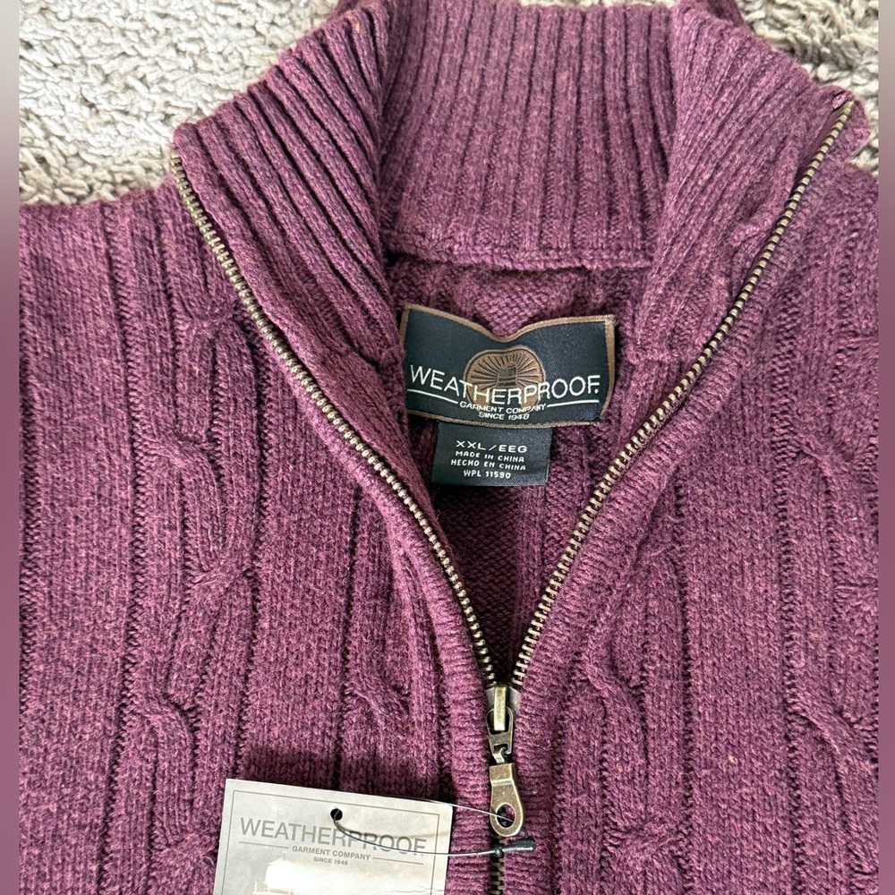 Men's Quarter Zip Knit Sweater - Picture 2 of 4